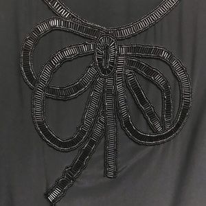 J. Crew Beaded Bow Silk Tank